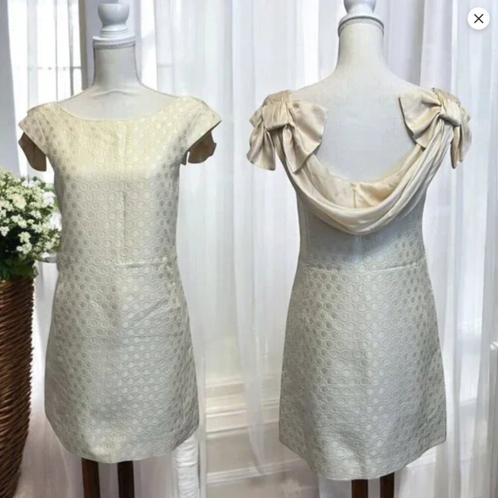 Moschino Chic Mod Sheath Cream Cocktail Dress